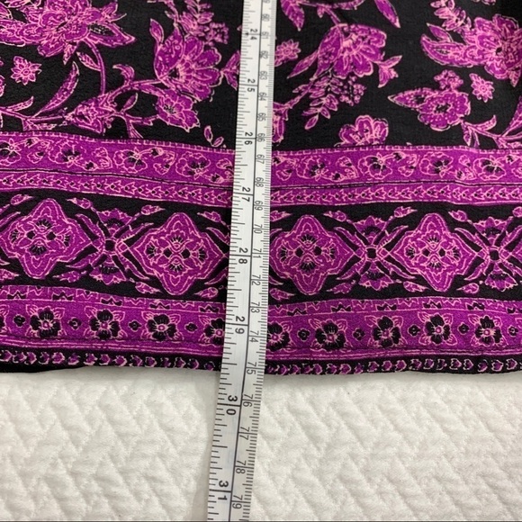 forever 21 Lined Boho Mini Dress Bell Sleeve Floral Purple Size S - Picture 6 of 7